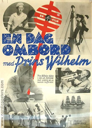 En dag ombord 1935 movie poster Prins Wilhelm Documentaries Ships and navy