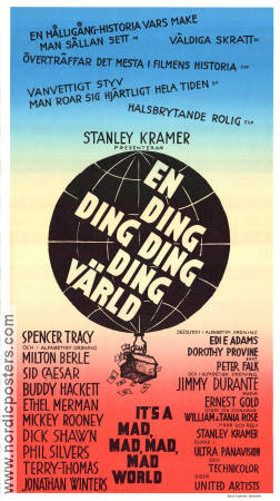 En ding ding ding ding värld 1963 poster Spencer Tracy Mickey Rooney Sid Caesar Buddy Hackett Peter Falk Stanley Kramer