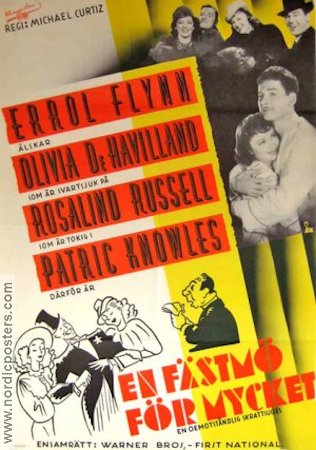 En fästmö för mycket 1938 poster Errol Flynn Olivia de Havilland Michael Curtiz