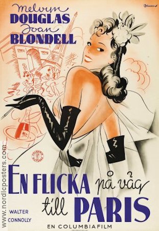 En flicka på väg till Paris 1939 poster Joan Blondell Melvyn Douglas