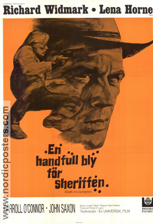En handfull bly för sheriffen 1969 poster Richard Widmark Lena Horne John Saxon Don Siegel