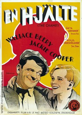 The Champ 1931 movie poster Wallace Beery Jackie Cooper
