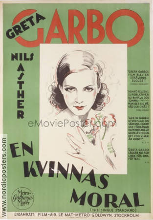 En kvinnas moral 1929 poster Greta Garbo Nils Asther