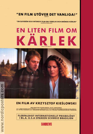 En liten film om kärlek 1988 poster Grazyna Szapolowska Olaf Lubaszenko Stefania Iwinska Krzysztof Kieslowski Filmen från: Poland