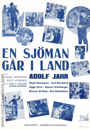 En sjöman går iland 1937 poster Adolf Jahr Carl Barcklind Manne Grünberger Ragnar Arvedson