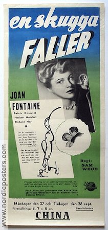 En skugga faller 1947 poster Joan Fontaine