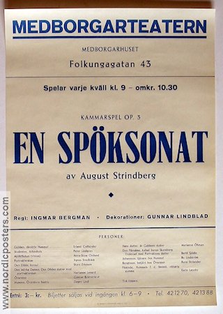 En spöksonat 1941 affisch Ingmar Bergman