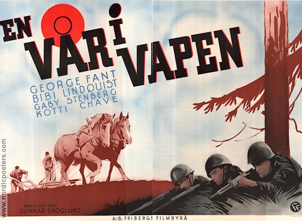 En vår i vapen 1943 movie poster George Fant Bibi Lindquist War Find more: Large poster