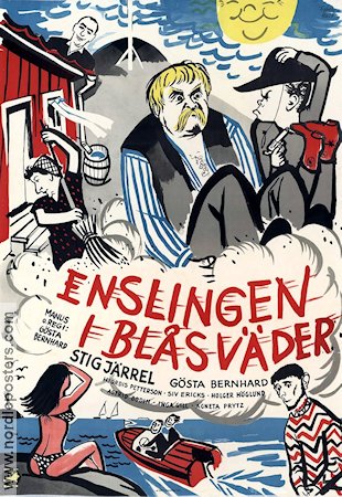 Enslingen i blåsväder 1959 movie poster Stig Järrel Hjördis Pettersson Siv Ericks Irene Söderblom Gösta Bernhard Skärgård