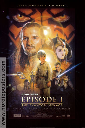 Episod I det mörka hotet 1999 poster Liam Neeson Ewan McGregor George Lucas Hitta mer: Star Wars Barn