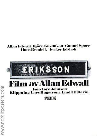 Eriksson 1969 movie poster Björn Gustafson Inge Edsholt Allan Edwall