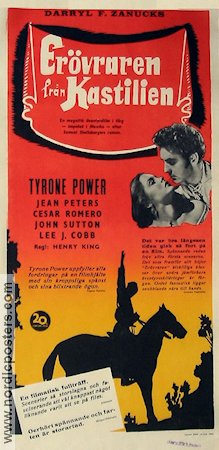 Captain from Castile 1947 movie poster Tyrone Power Jean Peters Adventure and matine