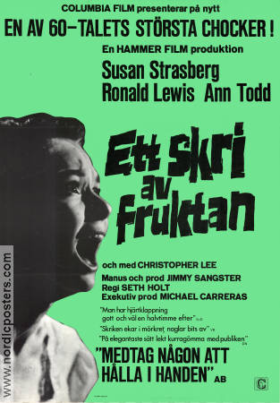 Ett skri av fruktan 1961 poster Susan Strasberg Christopher Lee Ronald Lewis Seth Holt Filmbolag: Hammer Films