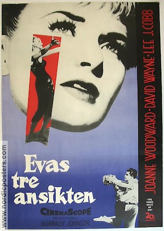 Three Faces of Eve 1958 movie poster Joanne Woodward David Wayne