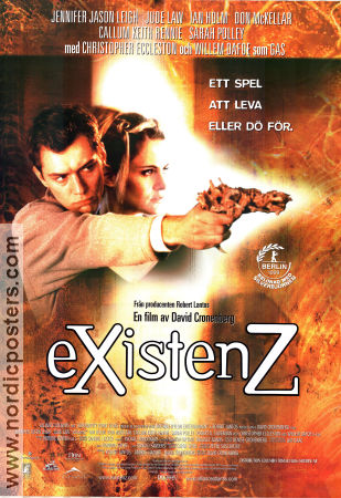 eXistenZ 1999 poster Jennifer Jason Leigh Jude Law Ian Holm David Cronenberg