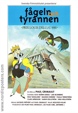 Fågeln och tyrannen 1980 poster Jean Martin Paul Grimault Animerat