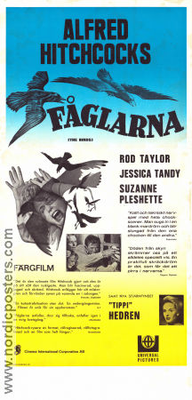 Fåglarna 1963 poster Rod Taylor Tippi Hedren Jessica Tandy Alfred Hitchcock Fåglar