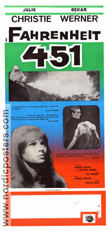 Fahrenheit 451 1966 poster Oskar Werner Julie Christie Cyril Cusack Francois Truffaut Text: Ray Bradbury