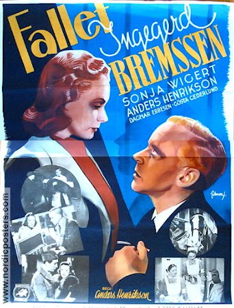 Fallet Ingegerd Bremssen 1942 movie poster Sonja Wigert Anders Henrikson Eric Rohman art
