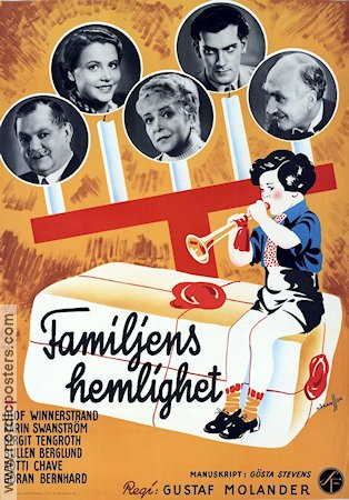 Familjens hemlighet 1936 movie poster Olof Winnerstrand Karin Swanström Erik Bullen Berglund Gustaf Molander