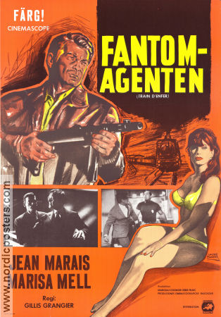 Train d´enfer 1965 movie poster Jean Marais Marisa Mell Gerard Tichy Gilles Grangier Trains Ladies Agents