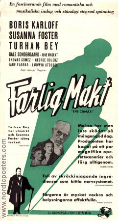 The Climax 1944 movie poster Boris Karloff Susanna Foster Turhan Bey George Waggner