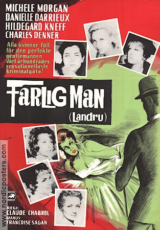 Landru 1963 movie poster Michele Morgan Danielle Darrieux Hildegard Knef Claude Chabrol Writer: Francoise Sagan