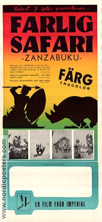 Farlig safari 1956 poster Michael Carr Hartley Lewis Cotlow Hitta mer: Africa Dokumentärer