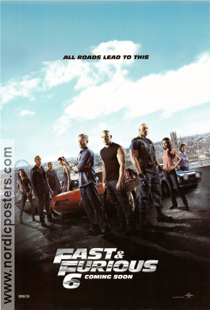 Fast and Furious 6 2013 poster Paul Walker Vin Diesel Dwayne Johnson Justin Lin Bilar och racing