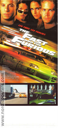 The Fast and the Furious 2001 poster Paul Walker Vin Diesel Michelle Rodriguez Jordana Brewster Rob Cohen Bilar och racing