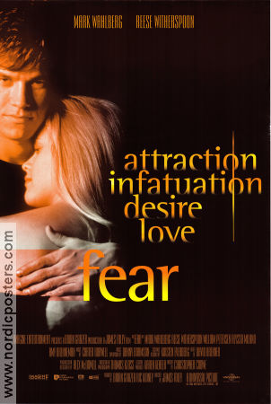 Fear 1996 movie poster Mark Wahlberg Reese Witherspoon William Petersen James Foley
