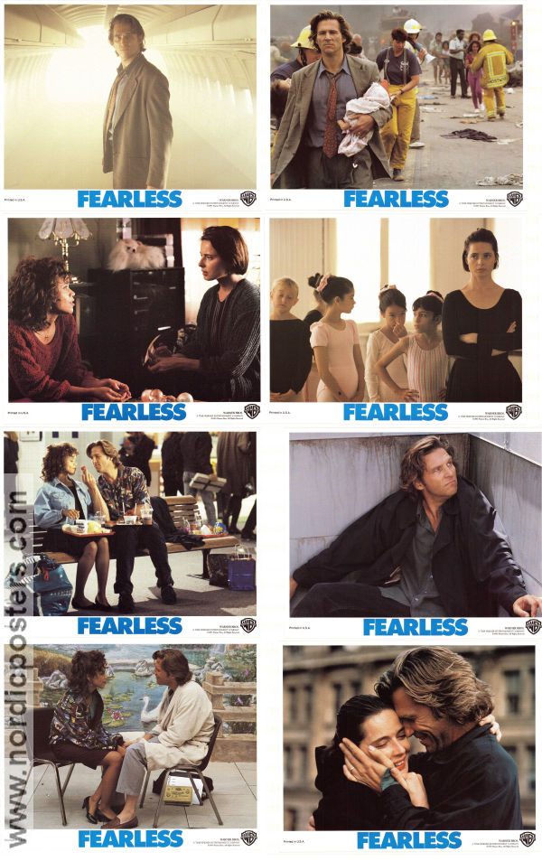 Fearless 1993 lobbykort Jeff Bridges Isabella Rossellini Rosie Perez Peter Weir