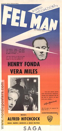 The Wrong Man 1957 movie poster Henry Fonda Vera Miles Alfred Hitchcock