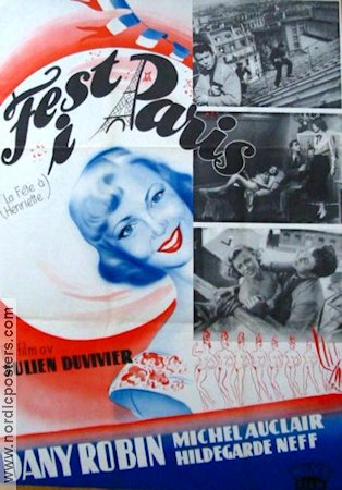 Fest i Paris 1952 poster Dany Robin