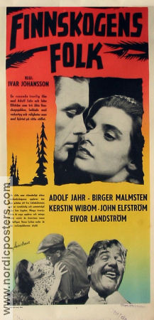 Finnskogens folk 1955 movie poster Birger Malmsten Adolf Jahr Kerstin Wibom Ivar Johansson
