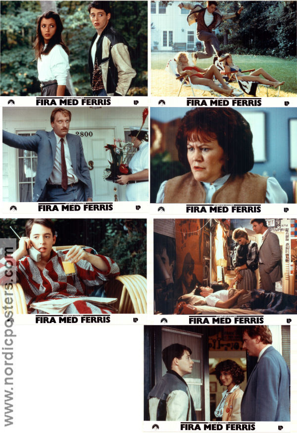 Ferris Bueller´s Day Off 1986 lobby card set Matthew Broderick Alan Ruck Mia Sara Jeffrey Jones John Hughes