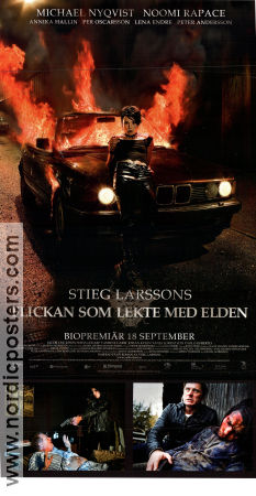 The Girl Who Played with Fire 2009 movie poster Noomi Rapace Michael Nyqvist Lena Endre Daniel Alfredson Find more: Millenium Cars and racing Fire