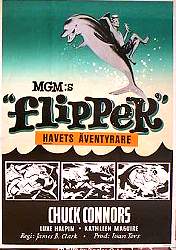 Flipper 1964 poster Chuck Connors Fiskar och hajar