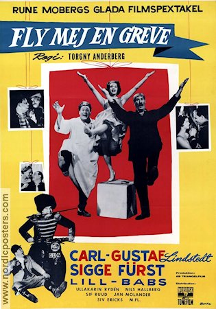 Fly mej en greve 1959 movie poster Carl-Gustaf Lindstedt Sigge Fürst Lill-Babs