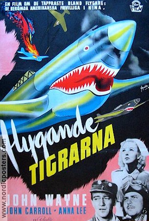 Flying Tigers 1942 movie poster John Wayne John Carroll Anna Lee David Miller Planes