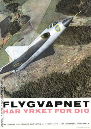 Flygvapnet har yrket för dig 1960 poster Planes Find more: SAAB Draken