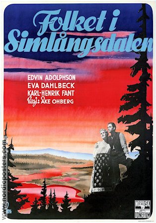Folket i Simlångsdalen 1947 movie poster Karl-Henrik Fant Eva Dahlbeck Edvin Adolphson Åke Ohberg