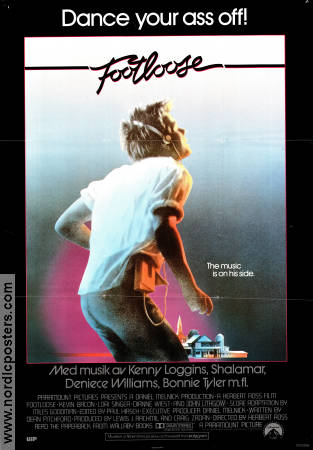 Footloose 1984 movie poster Kevin Bacon Lori Singer John Lithgow Herbert Ross Rock and pop