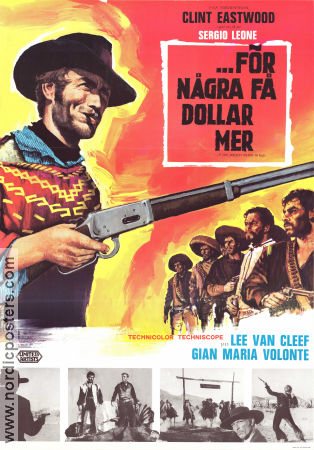 For a Few Dollars More 1965 movie poster Clint Eastwood Lee Van Cleef Gian Maria Volonté Sergio Leone
