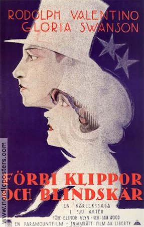 Förbi klippor och blindskär 1922 poster Rudolph Valentino Gloria Swanson