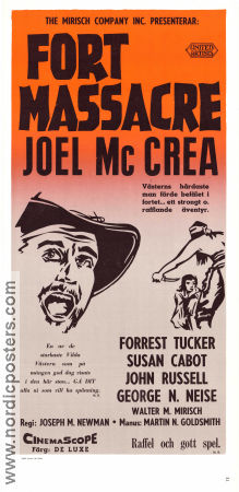 Fort Massacre 1958 movie poster Joel McCrea Forrest Tucker John Russell Joseph M Newman