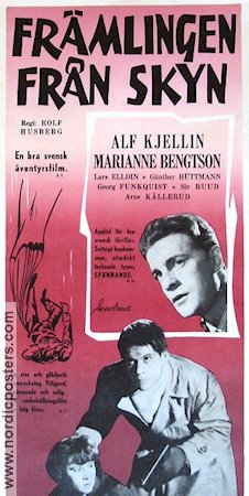 Främlingen från skyn 1956 movie poster Alf Kjellin Marianne Bengtsson Sky diving
