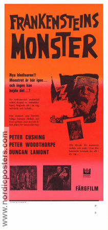The Evil of Frankenstein 1964 movie poster Peter Cushing Peter Woodthorpe Duncan Lamont Freddie Francis Production: Hammer Films