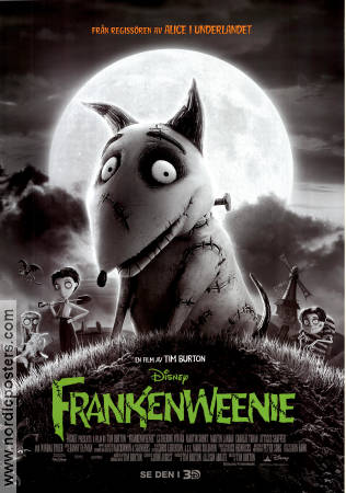 Frankenweenie 2012 movie poster Winona Ryder Tim Burton Animation Dogs
