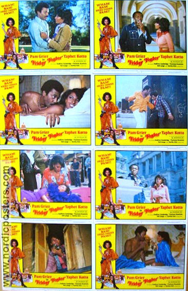 Friday Foster 1977 lobby card set Pam Grier Eartha Kitt Black Cast